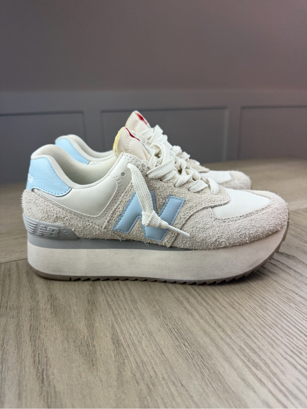 New Balance 574 Platform "Moonbeam Light Chrome Blue”. Women size 9.
